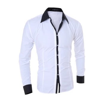 Ανδρικά πουκάμισα με ρίγες μακρυμάνικα λεπτά λευκά κοινωνικά πουκάμισα Casual ανδρικά ρούχα Επαγγελματικά Camisa Masculina Chemise χριστουγεννιάτικο πουκάμισο