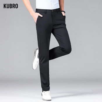 KUBRO 2023 Нови панталони Мъжки летни тънки тесни ежедневни панталони Мъжки многоцветни опционални ледени копринени свободни прави бизнес