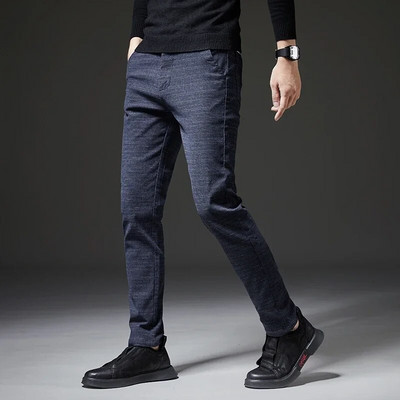 ZOENOVA Vyriškos kelnės žieminės vilnos šiltos kelnės Madingos korėjietiškos kasdienės plonos storos kelnės vyrams juodos mėlynos vyriškos iškilmingos kelnės