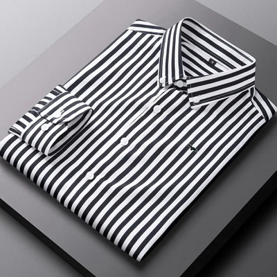 Uued Meeste Kevadine vabaaja pluus Puuvillane pikkade varrukatega särgid Tikand Harmont Pluusid Slim Fit Elastic Force Blaine
