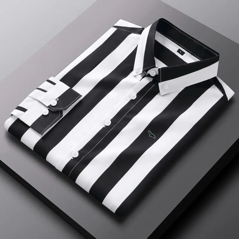 Nove muške proljetne ležerne bluze Pamučne košulje dugih rukava Vez Harmont bluze Slim Fit Elastic Force Blaine