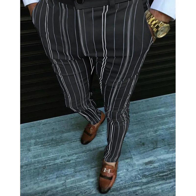 Naujo dizaino mados kelnės Vyriškos verslo laisvalaikio kelnės Vyriškos Aukštos kokybės oficialios socialinės gatvės aprangos tendencijos pieštukų kelnės Karštas išpardavimas 3XL