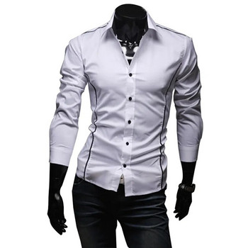 Slim Fit Мъжки ризи на райета 2022 Сиви мъжки ризи с дълъг ръкав Camisa Social Clothes Chemise Homme Camisas para hombre