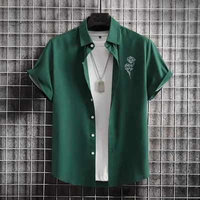 Ανδρικά ανδρικά ρούχα 2023 Απλές ρίγες 3d Χαβάης κοντομάνικο πουκάμισο Φαρδύ αναπνεύσιμο Social Casual μόδα Καλοκαιρινή καυτή Camisa