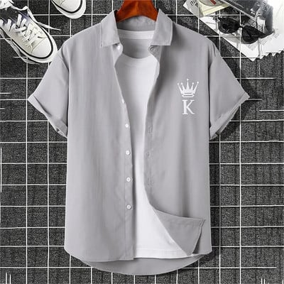 Ανδρικά ανδρικά ρούχα 2023 Απλές ρίγες 3d Χαβάης κοντομάνικο πουκάμισο Φαρδύ αναπνεύσιμο Social Casual μόδα Καλοκαιρινή καυτή Camisa