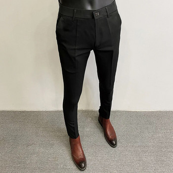 Мъжки костюм Панталони Бизнес Елегантни Еластични прилепнали официални панталони Висококачествени модни едноцветни ежедневни панталони Мъжко облекло