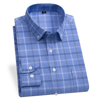 2024 Νέο μακρυμάνικο πουκάμισο ανδρικό μονόχρωμο επίσημο απλό πουκάμισο ριγέ καρό μπλουζάκι με τσέπη Ρούχα