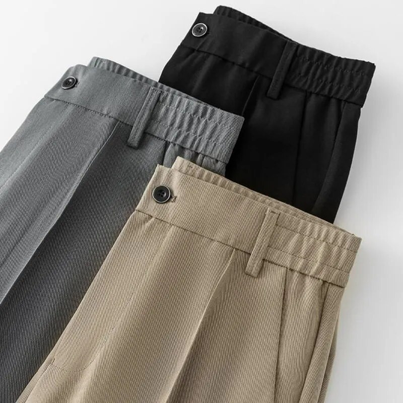 Vyriškos kostiumo kelnės Pavasario mada Kasdienis plonas verslo kostiumas Kelnės Vyriškos vestuvių vakarėlio darbo kelnės Klasikiniai firminiai vyriški drabužiai