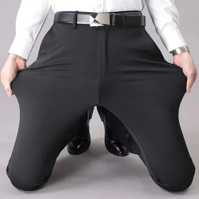 Vīriešu pavasara rudens modes biznesa ikdienas garās bikses uzvalka bikses vīriešu elastīgas, taisnas formālas bikses, liela izmēra 28-40