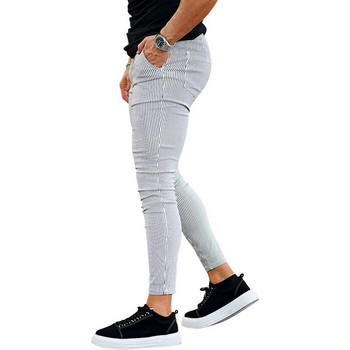 Експлозивен стил Прости сдържащи панталони Мъжки летни бързосъхнещи раирани спортни ежедневни панталони с девет точки