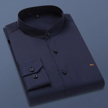 New ανδρικές ανοιξιάτικες μπλούζες φθινοπώρου κέντημα 100% βαμβακερό Harmont Slim Fit Casual μακρυμάνικο Blaine πουκάμισα