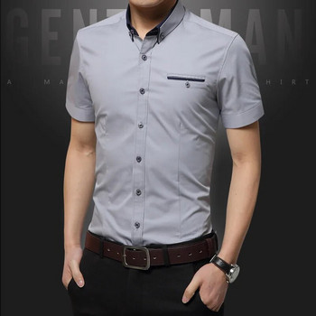 Нова пристигаща лятна ежедневна риза Мъжки мъжки ризи с добро качество, плътни тънки мъжки дрехи с къс ръкав, азиатски размер 5XL