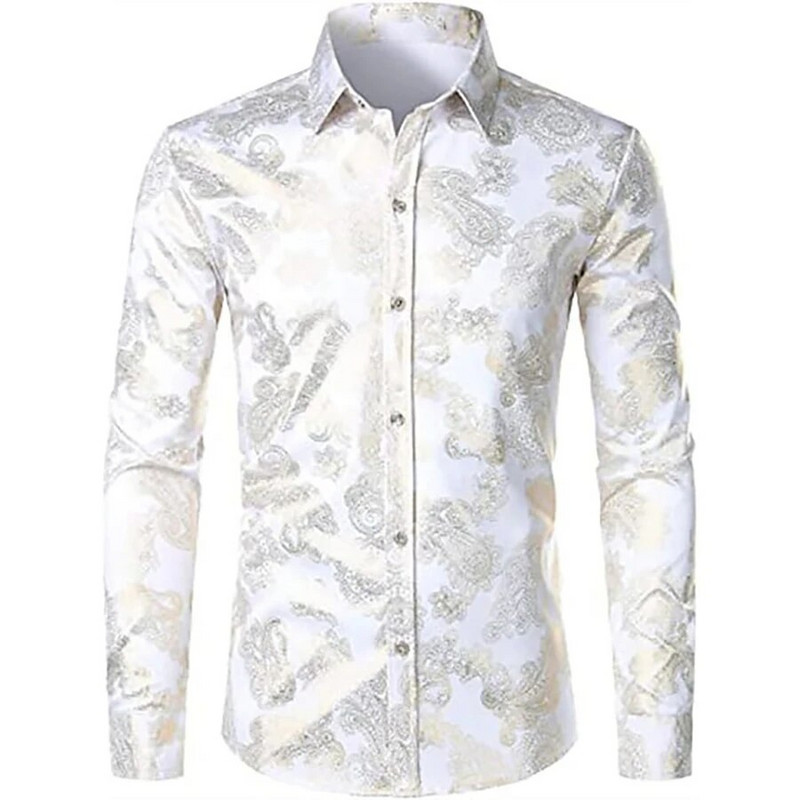 Vyriški klasikinio dizaino marškiniai ilgomis rankovėmis kasdieniai kasdieniai su mygtukais su vėsiais rožiniais raštais Madingi ploni marškinėliai XS-8XL