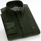 Meeste moetüüpi pikkade varrukatega velvetist särk, ühe taskuga mugav, pehme 100% puuvillane töö vabaaja nööpidega särgid