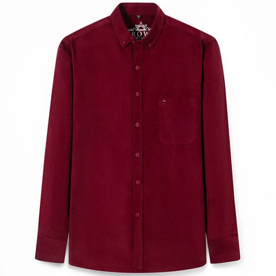 Meeste moetüüpi pikkade varrukatega velvetist särk, ühe taskuga mugav, pehme 100% puuvillane töö vabaaja nööpidega särgid