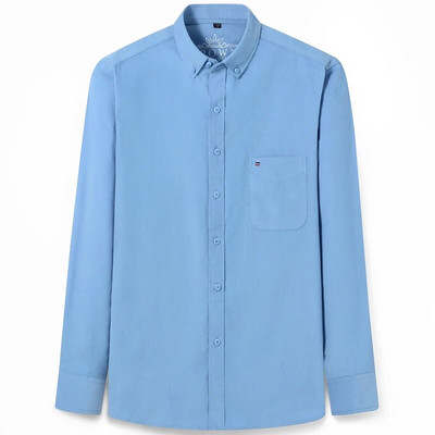 Meeste moetüüpi pikkade varrukatega velvetist särk, ühe taskuga mugav, pehme 100% puuvillane töö vabaaja nööpidega särgid