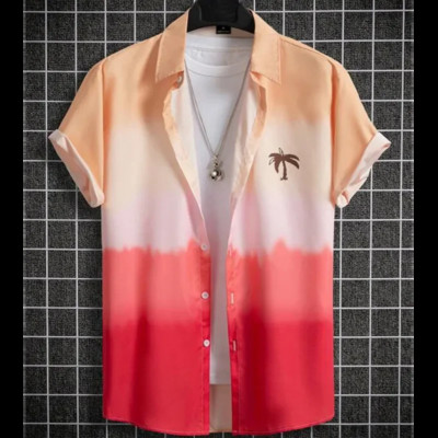 Havajska muška košulja s 3d gradijentnim ispisom Široke prevelike košulje i bluze Visokokvalitetna muška odjeća Treperi za zabavu na plaži