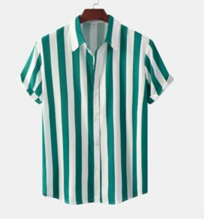 Vasariniai vyriški marškiniai dryžuoti marškiniai Havajų sagos trumpomis rankovėmis languotos raudonos spalvos viršutiniai paplūdimio drabužiai Juodai balti marškiniai vyriškiems drabužiams