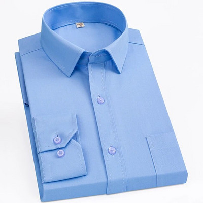 Vyriški klasikiniai dryžuoti languoti marškinėliai ilgomis rankovėmis, su kišenėmis formaliai, standartinio modelio išmanūs kasdieniai biuro marškiniai