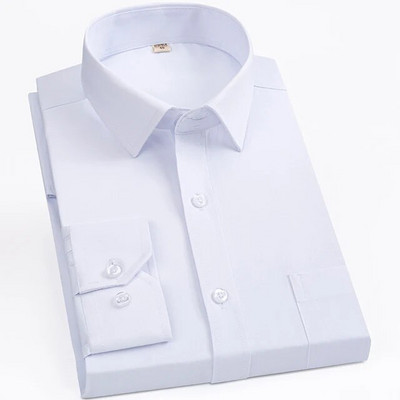 Vyriški klasikiniai dryžuoti languoti marškinėliai ilgomis rankovėmis, su kišenėmis formaliai, standartinio modelio išmanūs kasdieniai biuro marškiniai