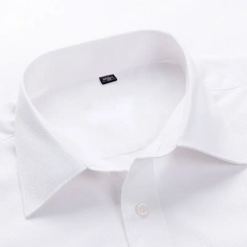 Извънгабаритна риза 9XL 8XL 7XL Мъжка риза с дълъг ръкав Ежедневна рокля Плътен цвят Бяла Рутинна форма Дизайн Бизнес мъжки социални ризи
