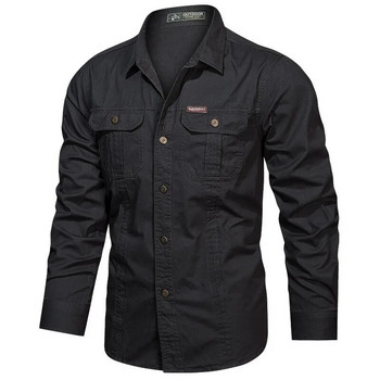 Νέο ανδρικό πουκάμισο casual 5XL ανδρικό πουκάμισο 2023 Στρατιωτικό βαμβακερό μακρυμάνικο πουκάμισο ανδρικό επώνυμα ρούχα Μπλούζα υψηλής ποιότητας