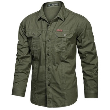 Νέο ανδρικό πουκάμισο casual 5XL ανδρικό πουκάμισο 2023 Στρατιωτικό βαμβακερό μακρυμάνικο πουκάμισο ανδρικό επώνυμα ρούχα Μπλούζα υψηλής ποιότητας