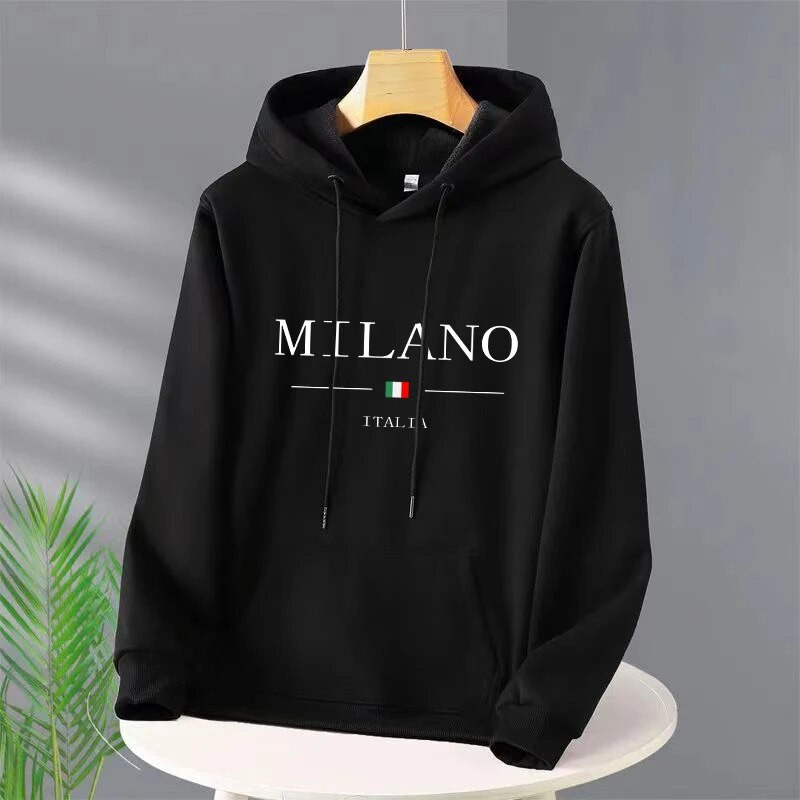 Luksusbränd Milan Fashion Pusad Pikkade varrukatega Pullover Kapuutsiga dressipluusid Unisex Prindiga Pusad Vabaaja tänavarõivad Meesterõivad
