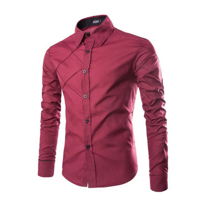 Ανδρικά 2022 Casual Slim Fit Κομψά μακρυμάνικα πουκάμισα Πολυτελή πολυεστερικά και βαμβακερά πουκάμισα μαύρο/άσπρο