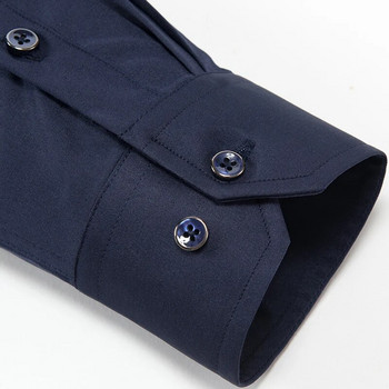 Ανδρικό κλασικό, μη σιδερένιο ελαστικό πουκάμισο για εύκολη φροντίδα, με μακρυμάνικο τσέπη, επίσημο επαγγελματικό πουκάμισο βασικής εφαρμογής