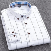 Klasikiniai vyriški marškiniai languoti marškiniai Vyriški laisvalaikio marškiniai ilgomis rankovėmis palaidinė Mados prekės ženklo ploni socialiniai marškiniai Vyriška viršūnė