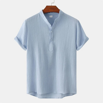 Мъжки ризи, 3D печат, риза със стояща яка, тениска с къси ръкави, мъжко облекло, горнища, извънгабаритни ежедневни блузи, улично облекло на открито