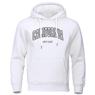 ΗΠΑ Καλιφόρνια Δυτική Ακτή Επιστολή εκτύπωσης Ανδρικό με φούτερ με φαρδιά φούτερ με κουκούλα, αναπνεύσιμα μπλουζάκια μόδας Hip Hop Street Coats