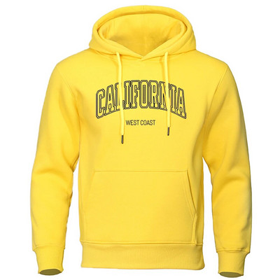 ΗΠΑ Καλιφόρνια Δυτική Ακτή Επιστολή εκτύπωσης Ανδρικό με φούτερ με φαρδιά φούτερ με κουκούλα, αναπνεύσιμα μπλουζάκια μόδας Hip Hop Street Coats