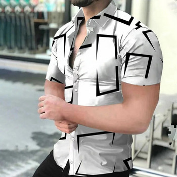 2023 Νέα υψηλής ποιότητας Χαβάης μπαρόκ στυλ κοντό μανίκι 3D τυπωμένο ανδρικό πουκάμισο που αναπνέει
