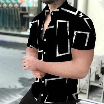2023 Νέα υψηλής ποιότητας Χαβάης μπαρόκ στυλ κοντό μανίκι 3D τυπωμένο ανδρικό πουκάμισο που αναπνέει