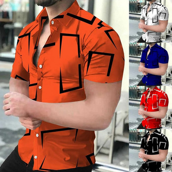 2023 г. Нова висококачествена мъжка риза с къс ръкав в бароков стил с 3D печат, дишащи горнища
