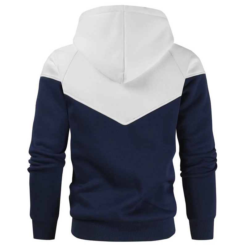 2023 m. Nauji „Patchwork“ gobtuvai Vyriški madingi megztiniai su gobtuvu Pavasario rudens Patogūs gatvės drabužiai Megztinis Laisvalaikio vyriška sportinė apranga