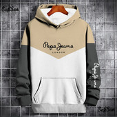 Jesen Zima Sportska gornja odjeća Muška modna majica s kapuljačom s patchwork printom Prevelike majice s kapuljačom Ležerna široka ulična odjeća