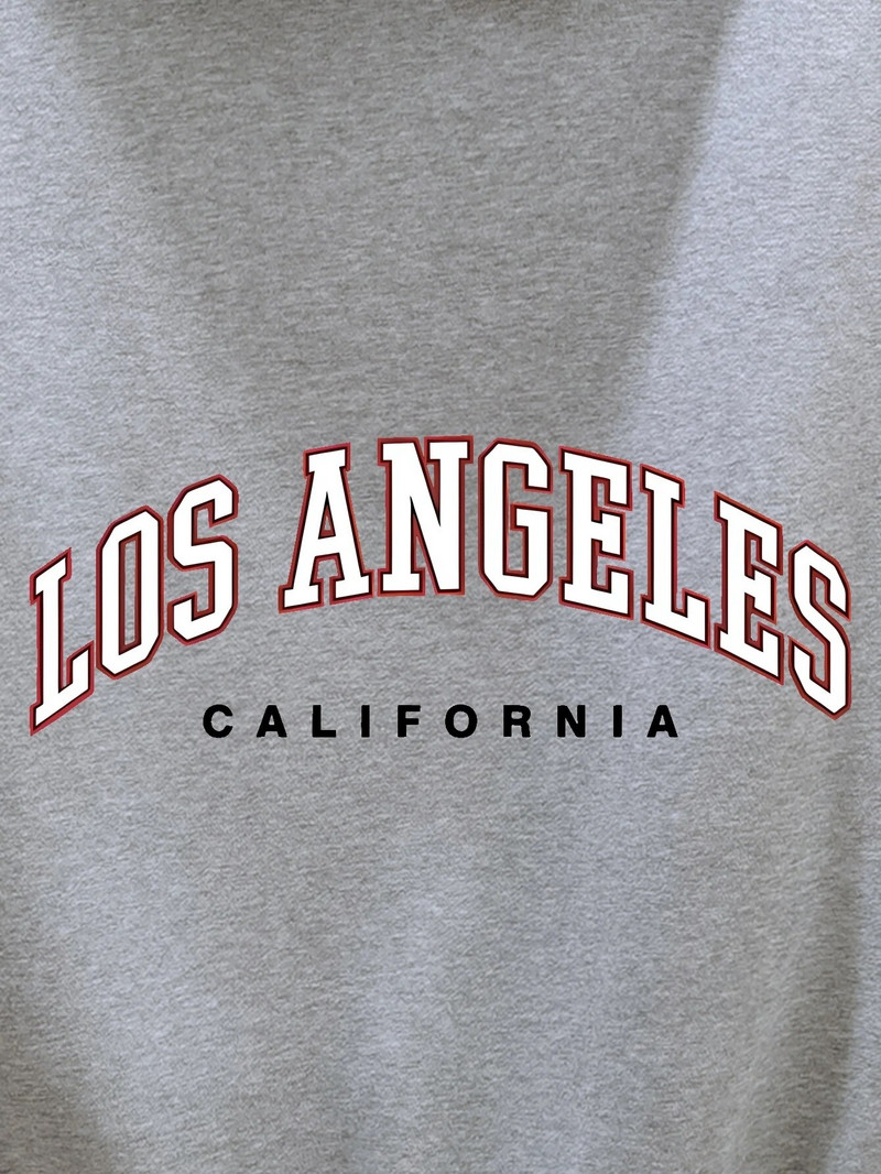 LOS ANGELES Print kapuuts, lahedad meeste kapuutsid, meeste vabaaja graafilise disainiga pullover kapuutsiga kampsun, kängurutaskuga