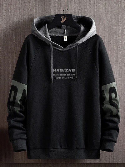 Meeste moodne vabaaja trükistiilis disainiga retro kapuuts