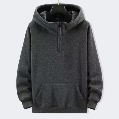 Modna majica s kapuljačom, muška majica s kapuljačom, jesen, nova svestrana, jednobojna, ležerna, debela, topla majica, široki plišani sportski kaputi za muškarce