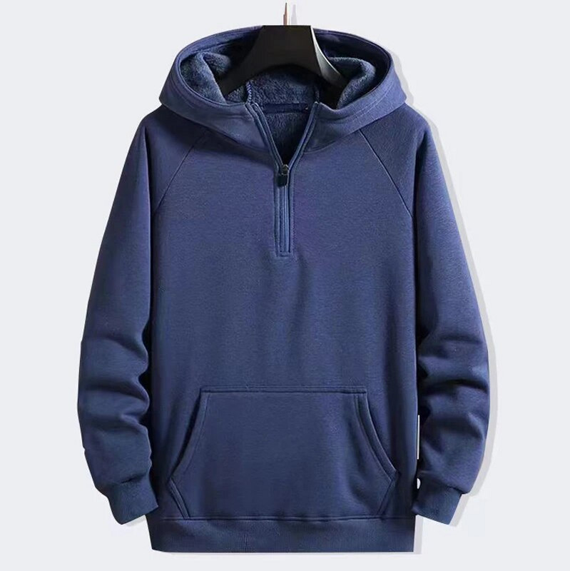 Modna majica s kapuljačom, muška majica s kapuljačom, jesen, nova svestrana, jednobojna, ležerna, debela, topla majica, široki plišani sportski kaputi za muškarce