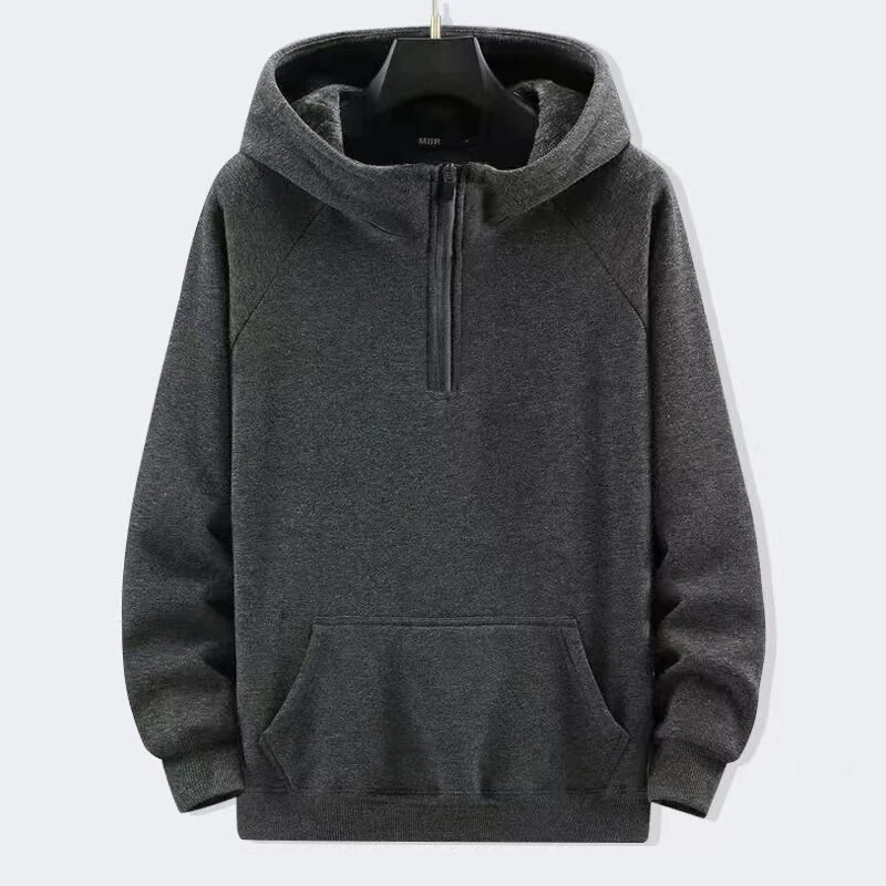 Modna majica s kapuljačom, muška majica s kapuljačom, jesen, nova svestrana, jednobojna, ležerna, debela, topla majica, široki plišani sportski kaputi za muškarce