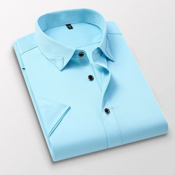 BROWON 2023 Smart Casual καλοκαιρινό πουκάμισο Ανδρικό κοντό μανίκι με γυριστό γιακά Ανδρικά πουκάμισα αντιρυτιδικά Εύκολη φροντίδα