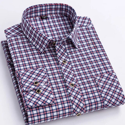 Νέο ανδρικό καρό πουκάμισο Fahion μακρυμάνικο άνοιξη φθινόπωρο Casual Chemise Homme Slim Fit Check Soft Pocket Trip Shipping πουκάμισα Dropshipping