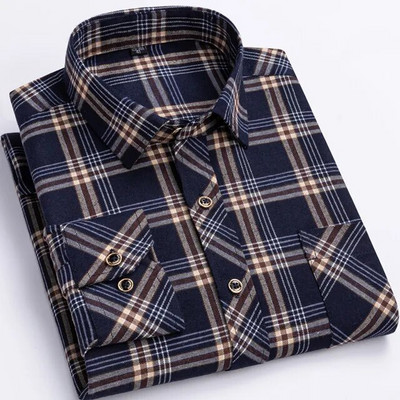 Νέο ανδρικό καρό πουκάμισο Fahion μακρυμάνικο άνοιξη φθινόπωρο Casual Chemise Homme Slim Fit Check Soft Pocket Trip Shipping πουκάμισα Dropshipping