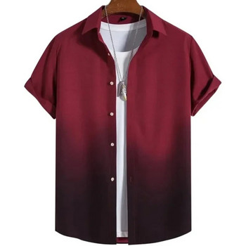 Χαβάης Ανδρικό πουκάμισο 3d Gradient Printing Φαρδιά υπερμεγέθη πουκάμισα και μπλούζες Υψηλής ποιότητας ανδρικά ρούχα Φούτερ για beach party