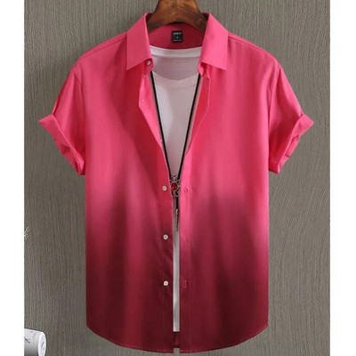 Χαβάης Ανδρικό πουκάμισο 3d Gradient Printing Φαρδιά υπερμεγέθη πουκάμισα και μπλούζες Υψηλής ποιότητας ανδρικά ρούχα Φούτερ για beach party