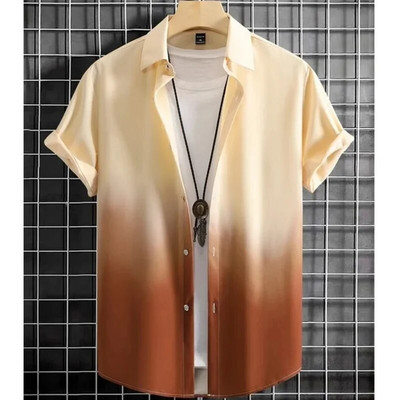 Χαβάης Ανδρικό πουκάμισο 3d Gradient Printing Φαρδιά υπερμεγέθη πουκάμισα και μπλούζες Υψηλής ποιότητας ανδρικά ρούχα Φούτερ για beach party